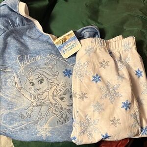 Disney Frozen Kids Pajama Set - Blue and White